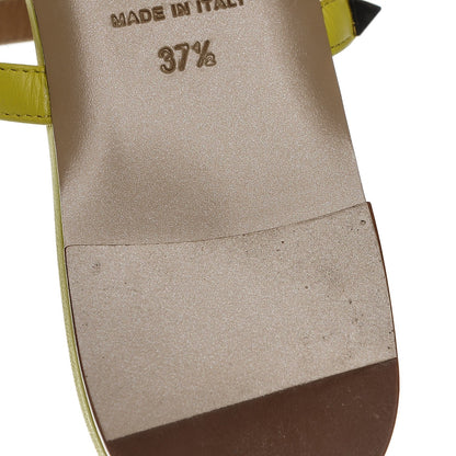 Valentino Garavani Nappa Rockstud Caged Flat Slide Sandals 37.5 Acid Yellow 8 of 8