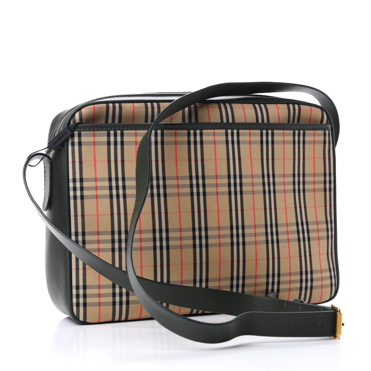 Smooth Calfskin 1983 Knight Check Link Large Camera Bag Dark Forest Green