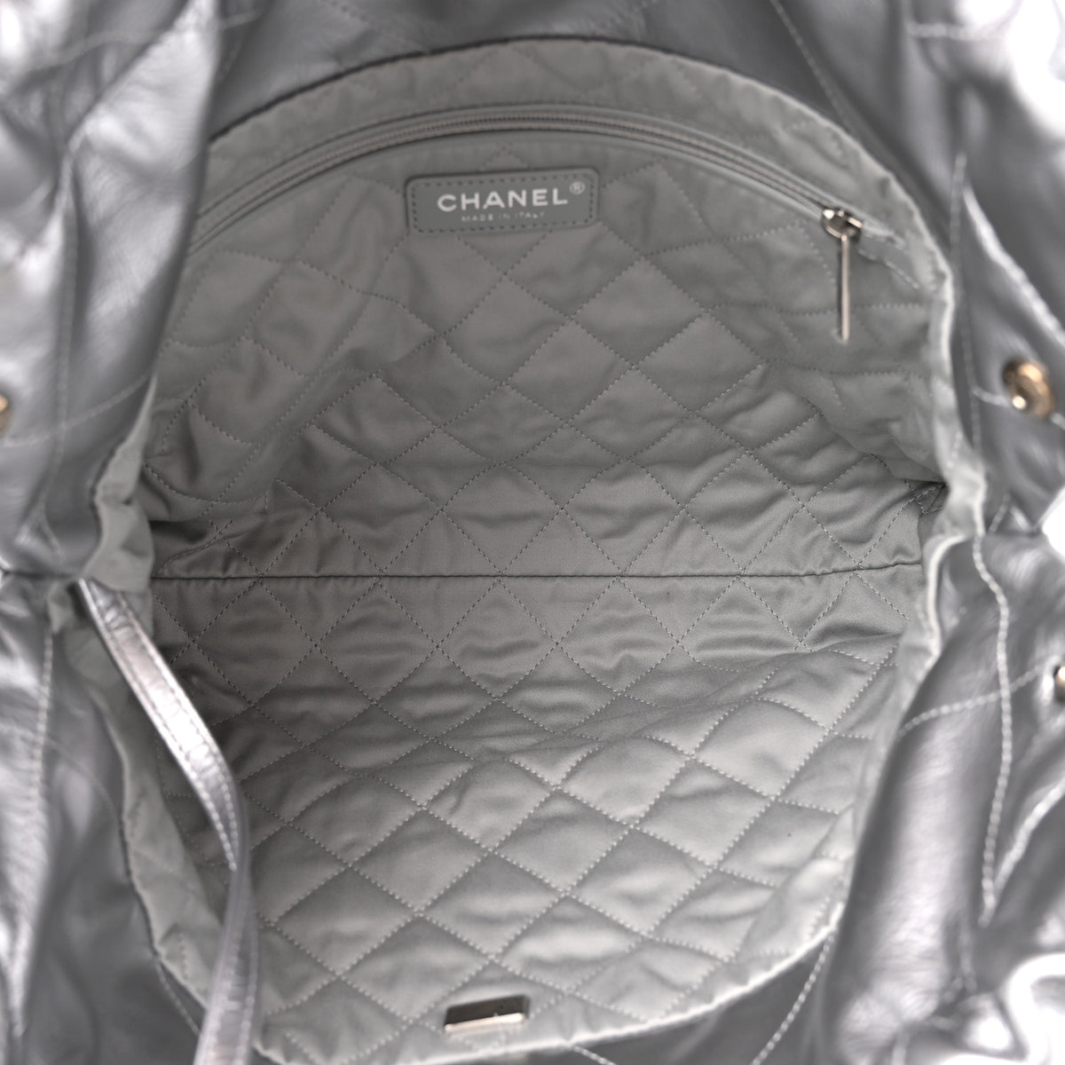 Chanel Metallic Calfskin Quilted Small Chanel 22 Silver 5 of 10