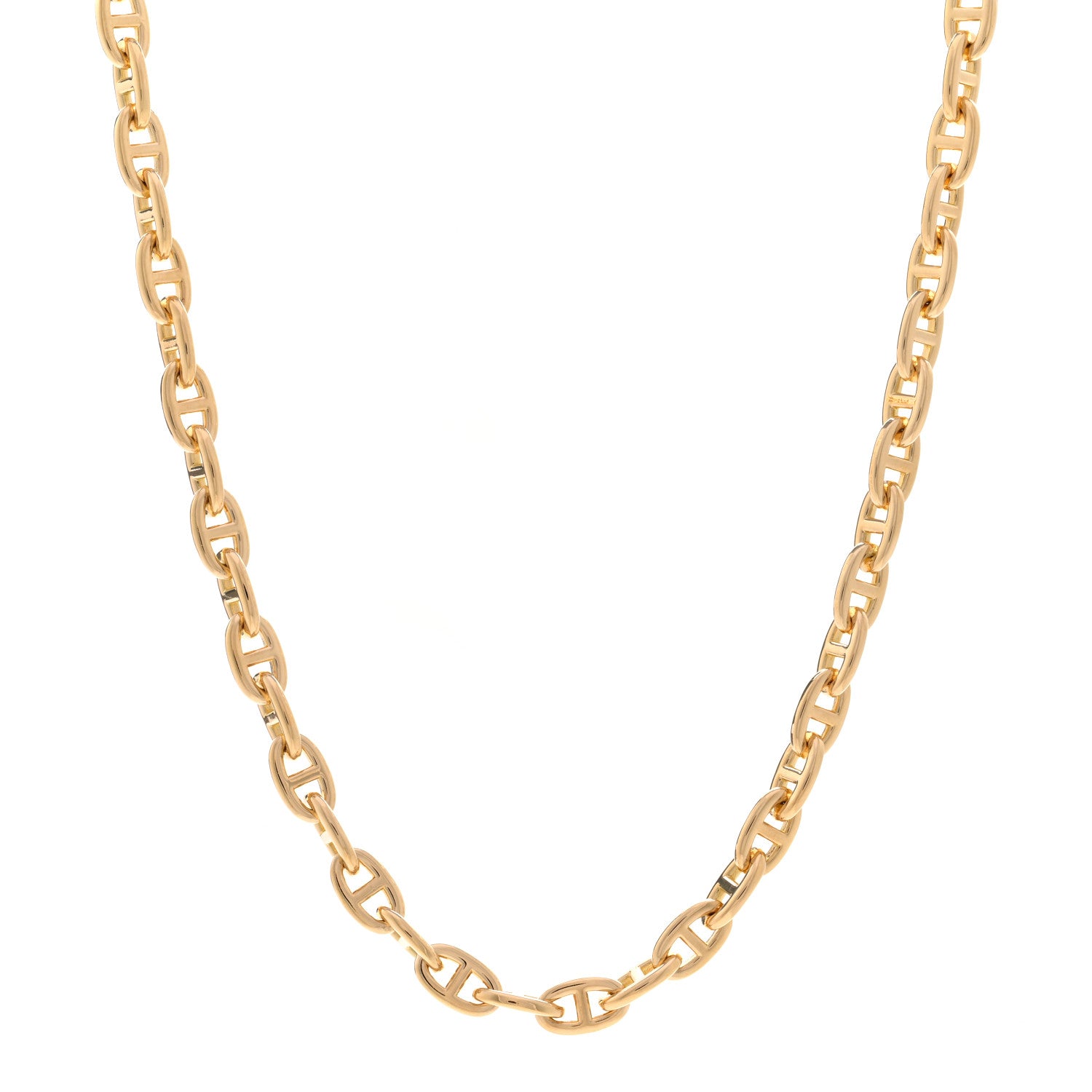 Hermes 18K Yellow Gold TPM Chaine D'Ancre Necklace 1 of 4