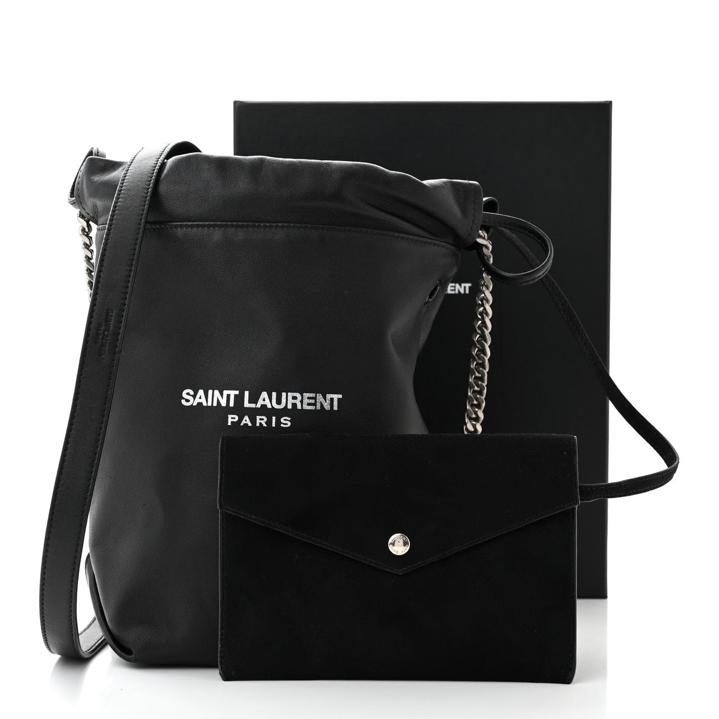 Lambskin Small Teddy Bucket Bag Black