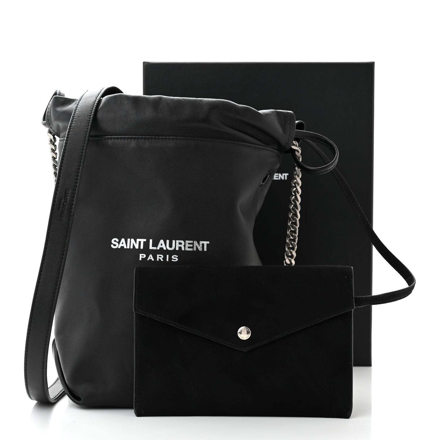 Saint Laurent Lambskin Small Teddy Bucket Bag Black 12 of 12