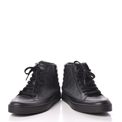 Gucci GG Supreme Monogram Mens Common High Top Sneakers 11 Black 6 of 9