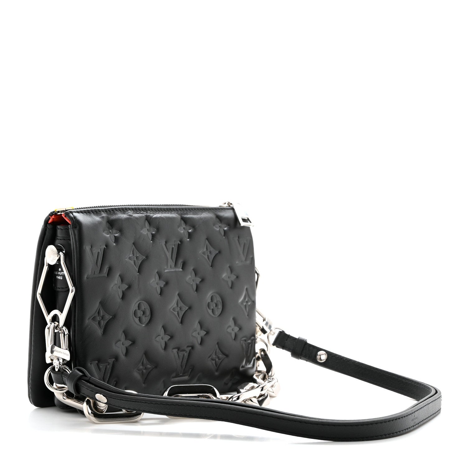 Louis Vuitton Lambskin Embossed Monogram Coussin BB Black 3 of 11