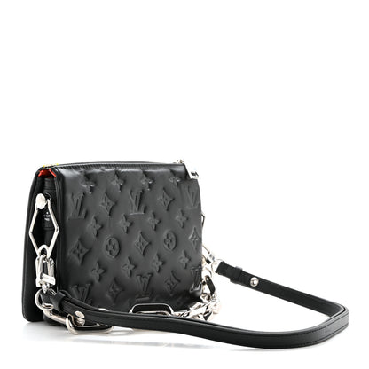Louis Vuitton Lambskin Embossed Monogram Coussin BB Black 3 of 11