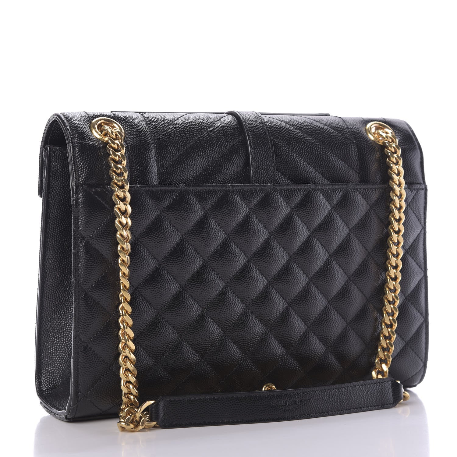 Saint Laurent Grain De Poudre Textured Mixed Matelasse Triquilt Medium Monogram Satchel Black 3 of 8