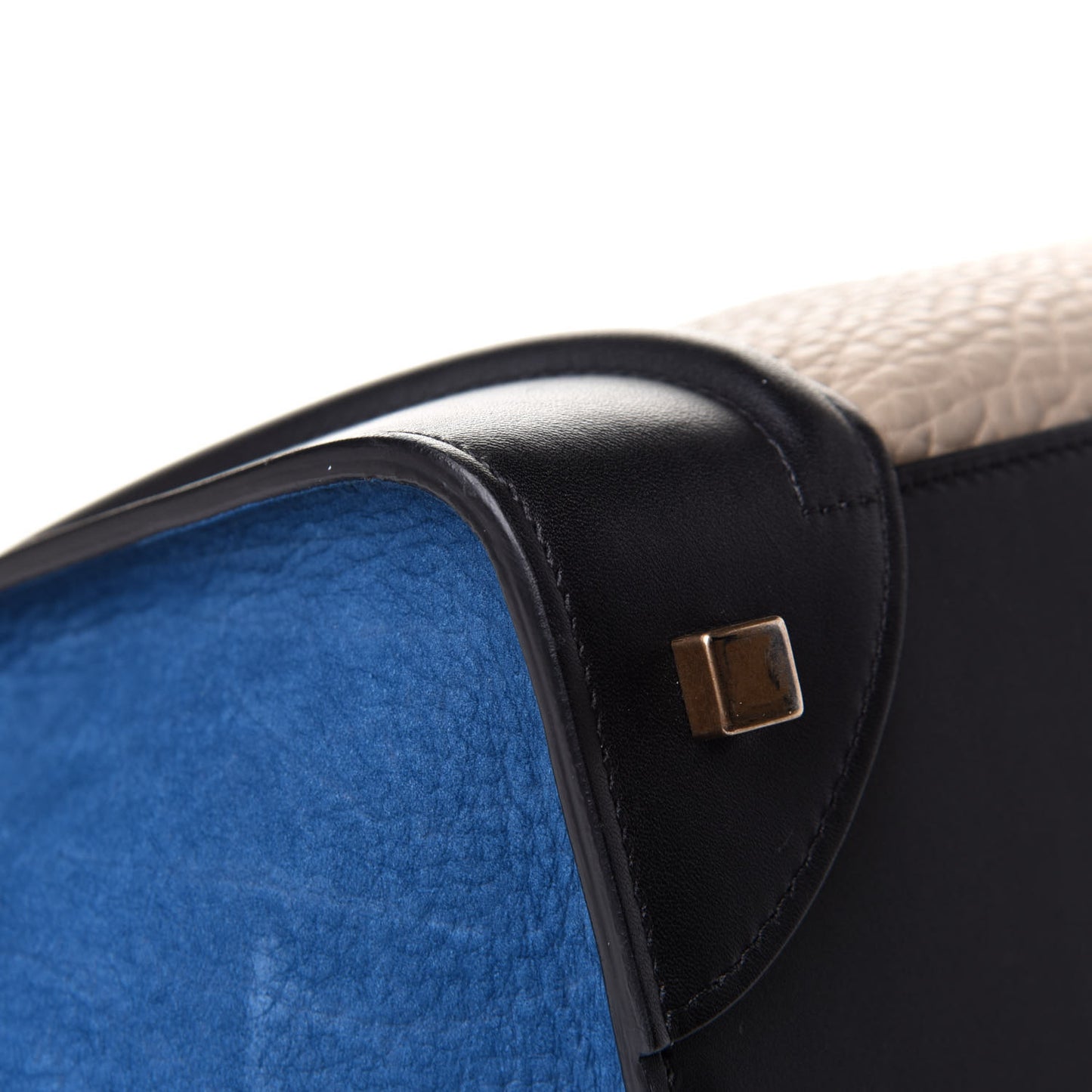 Bullhide Calfskin Suede Mini Tri-Color Luggage Beige