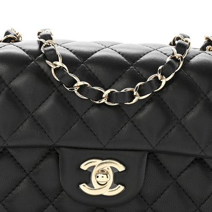 Chanel Lambskin Quilted Mini Rectangular Flap Black 8 of 11