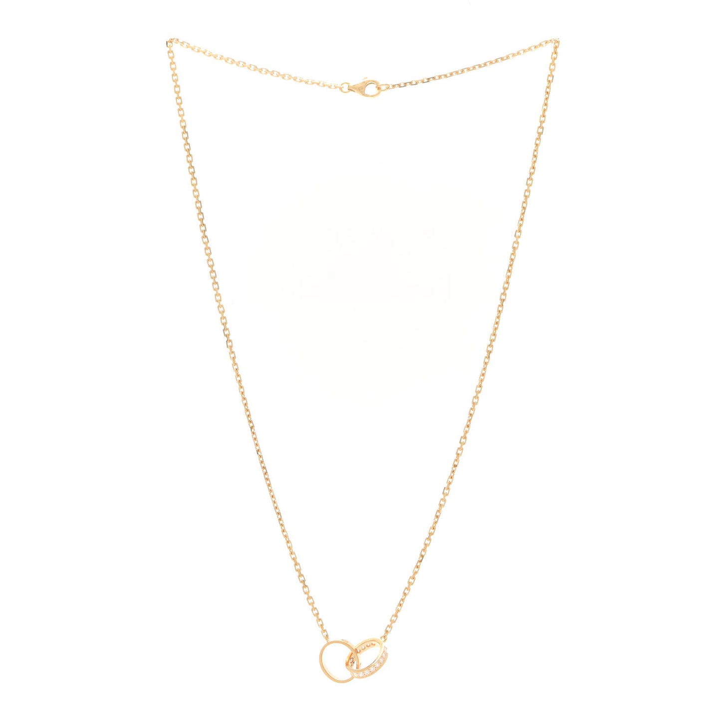 18K Yellow Gold Diamond Interlocking LOVE Necklace