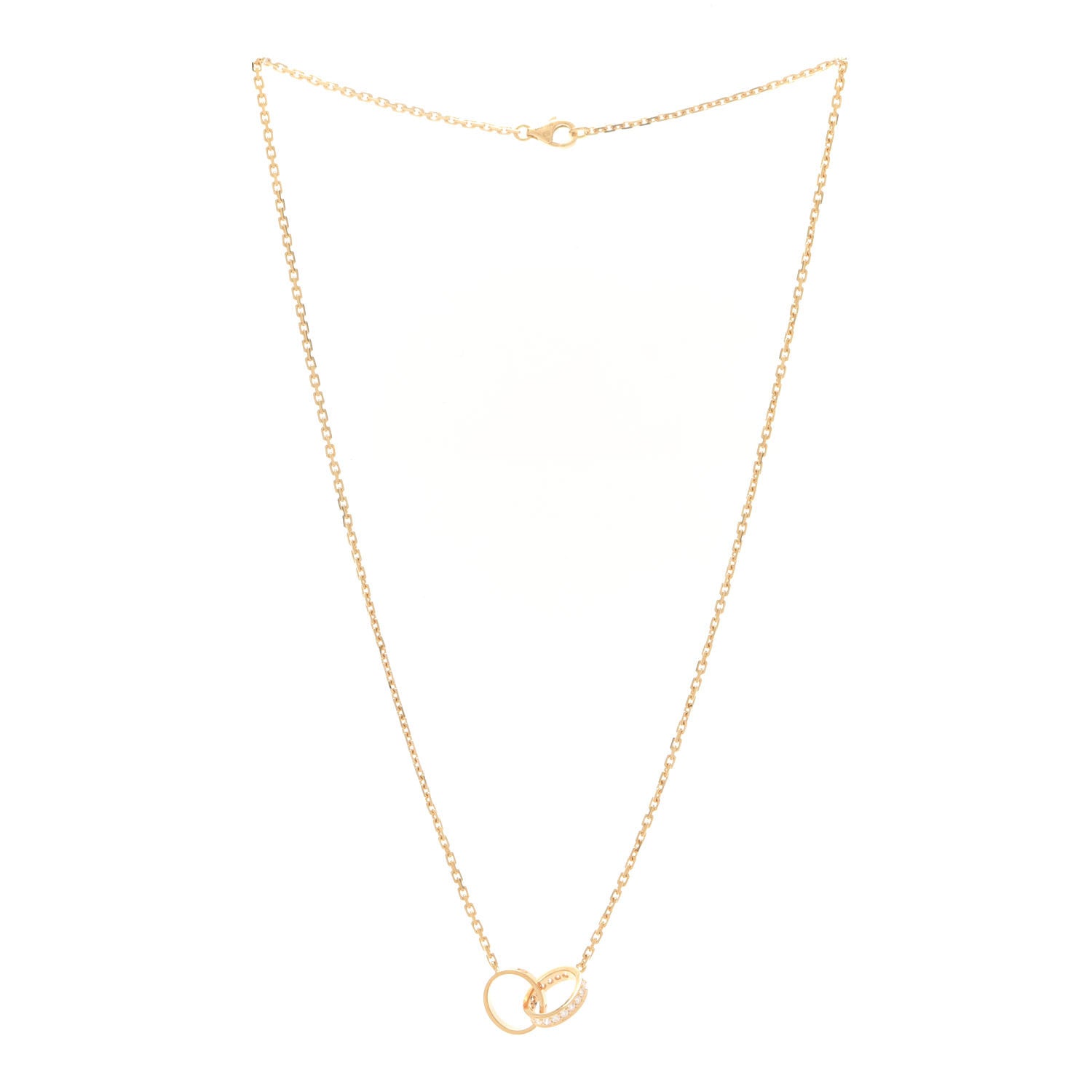 Cartier 18K Yellow Gold Diamond Interlocking LOVE Necklace 3 of 6