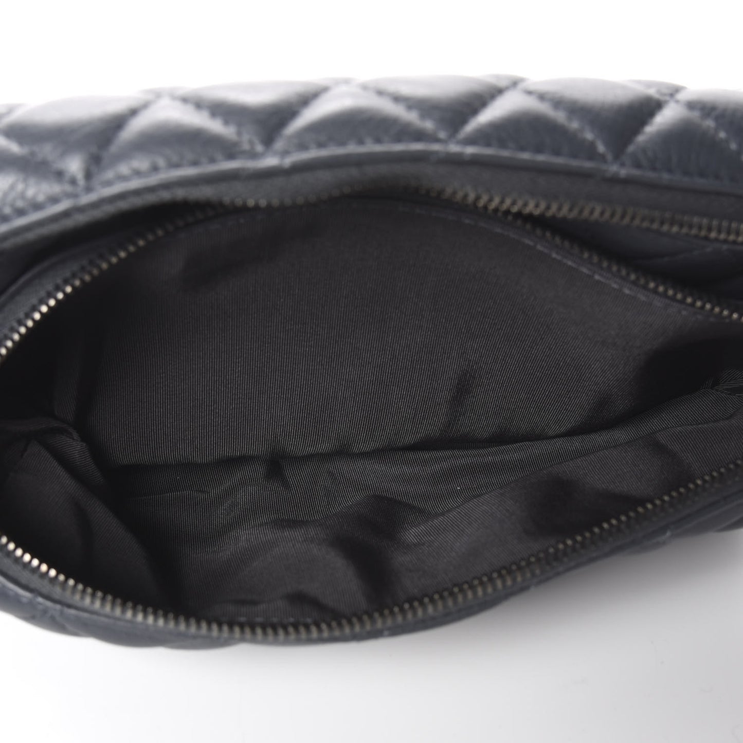 Calfskin Quilted Waist Bag Dark Grey