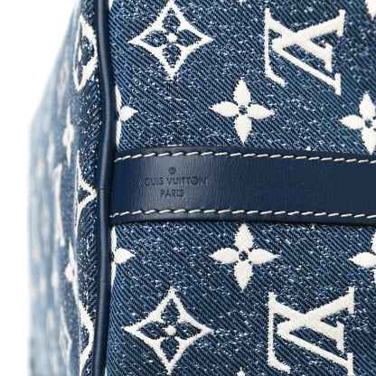 Louis Vuitton Monogram Jacquard Denim Speedy Bandouliere 25 Bleu 8 of 8