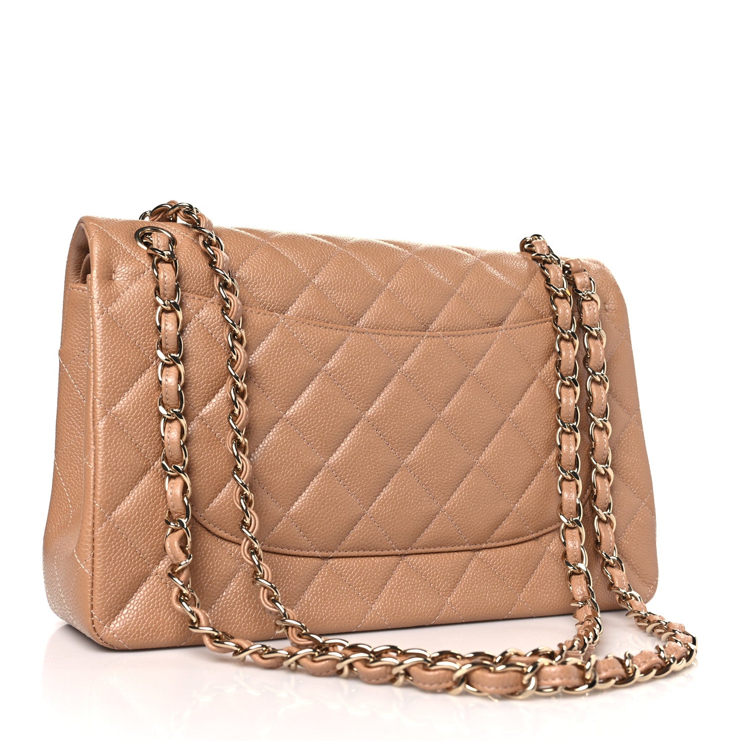 Chanel Caviar Quilted Jumbo Double Flap Beige 3 of 10