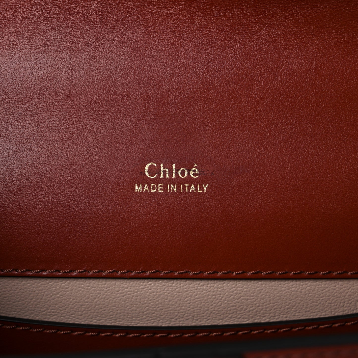 Shiny Goatskin Calfskin Mini Aby Chain Shoulder Bag Sepia Brown