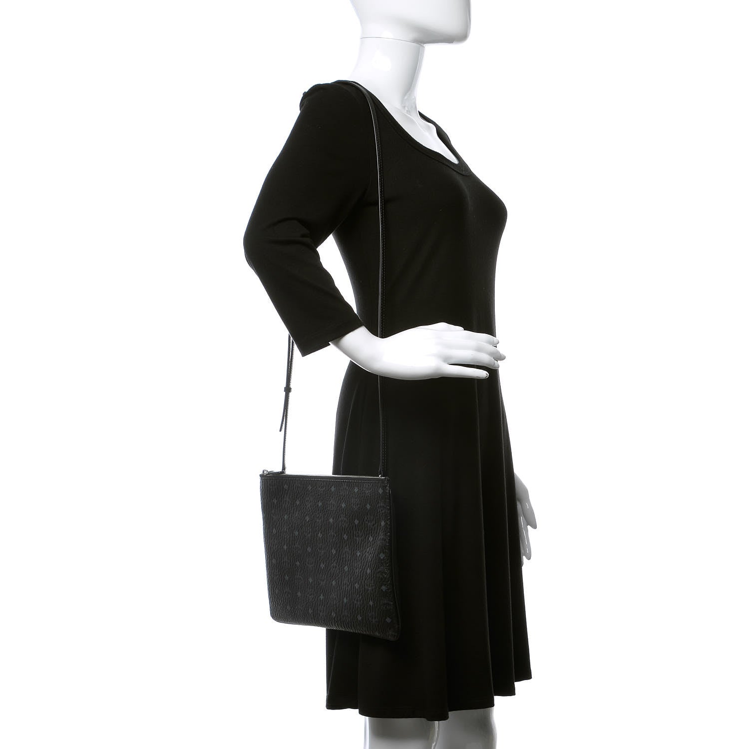 MCM Visetos Medium Crossbody Pouch Black 2 of 8