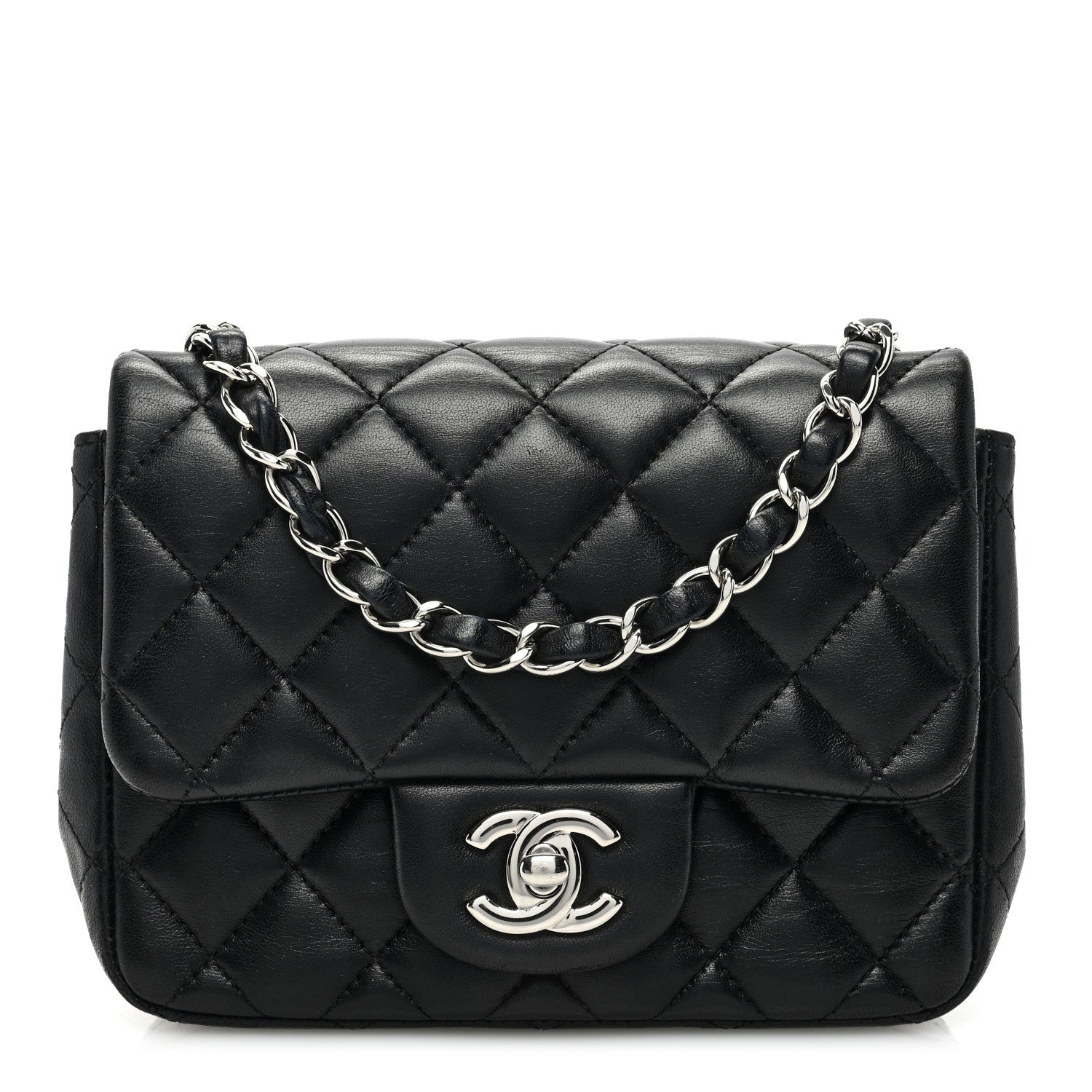 Chanel Lambskin Quilted Mini Square Flap Black 1 of 12
