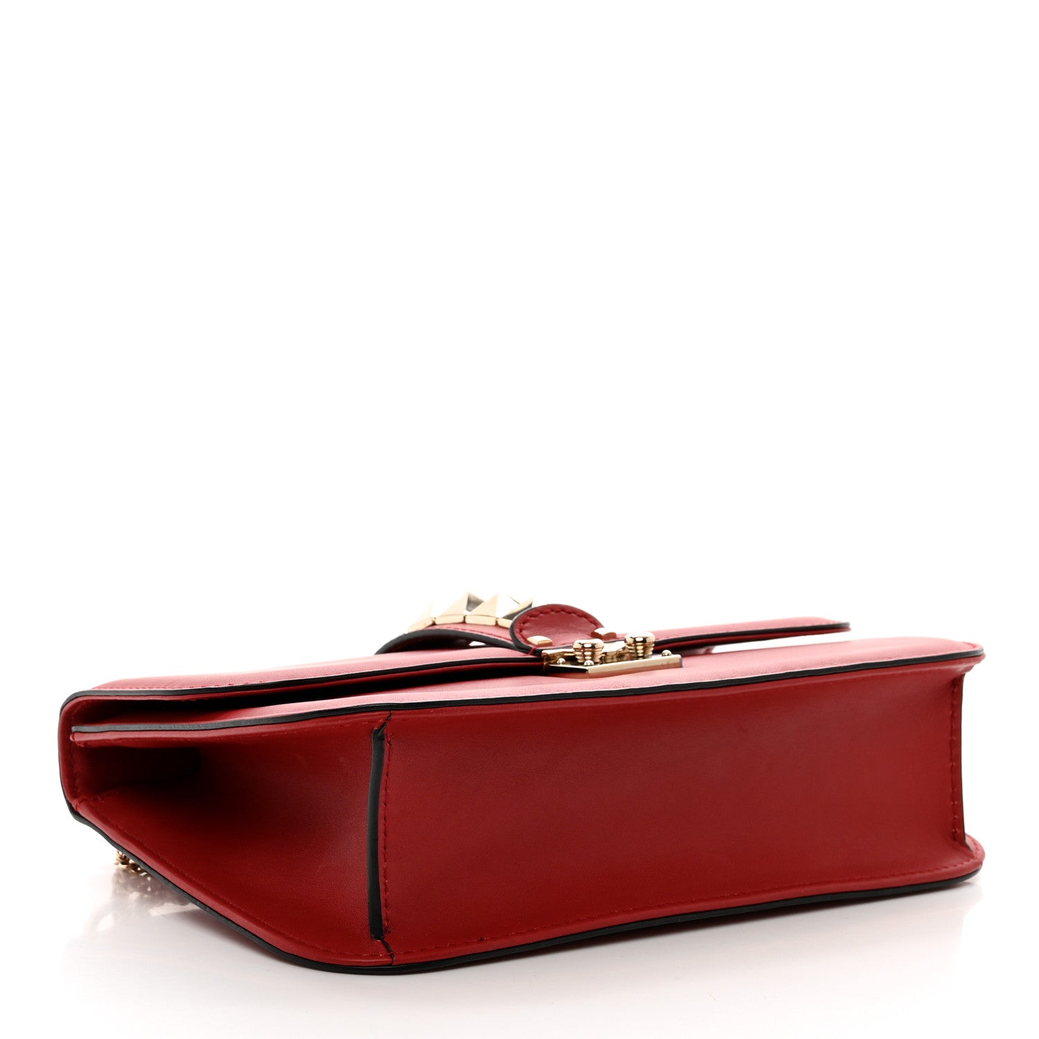 Valentino Garavani Vitello Medium Glam Lock Rockstud Flap Red 4 of 9