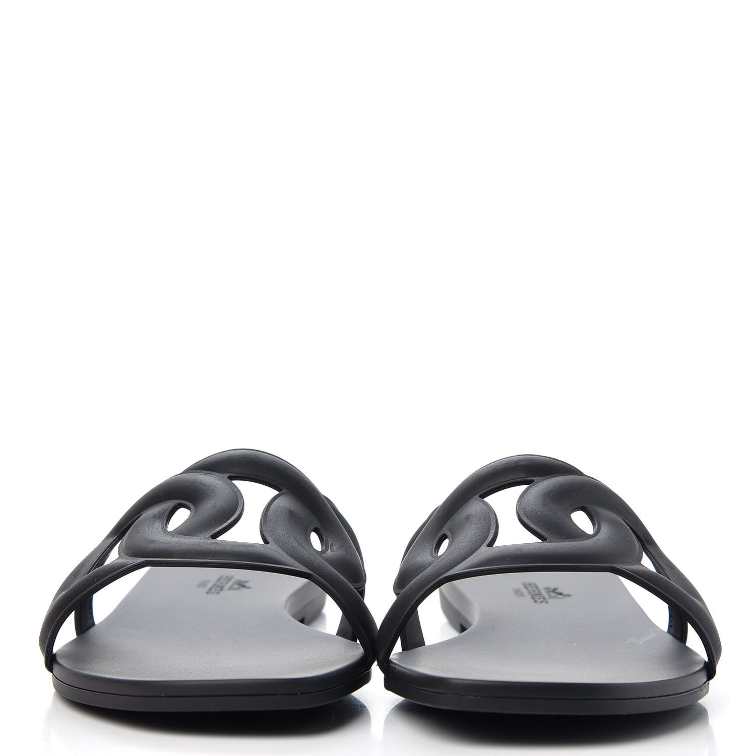 Hermes Rubber Aloha Sandals 38 Black 2 of 11