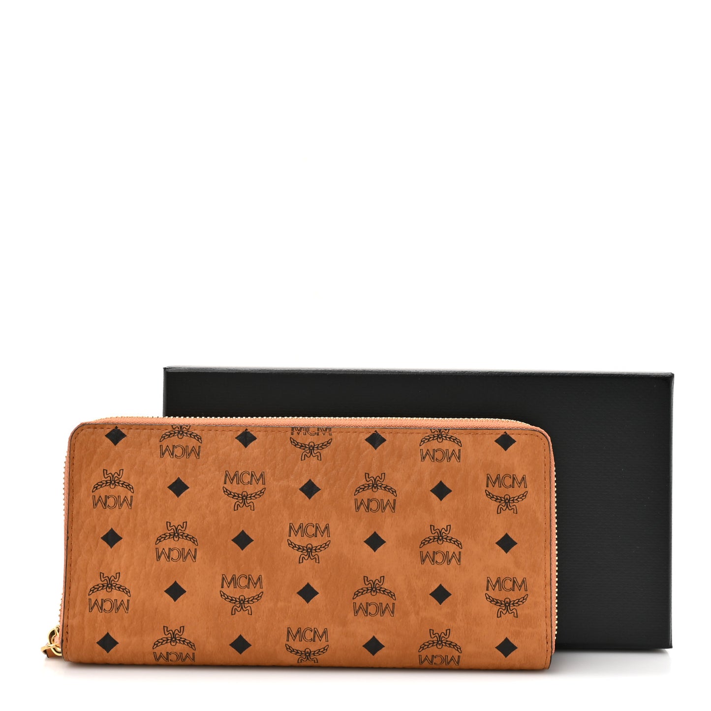 Visetos Large Zip Around Wallet Cognac