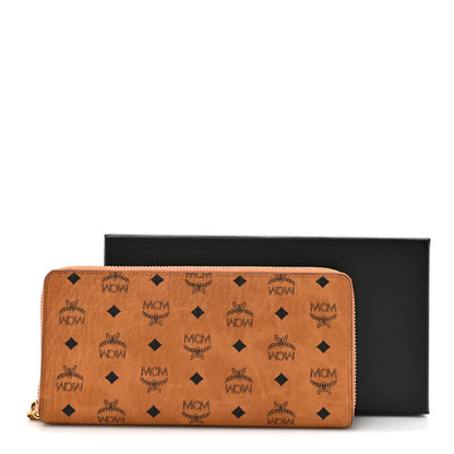 MCM Visetos Large Zip Around Wallet Cognac 8 of 8