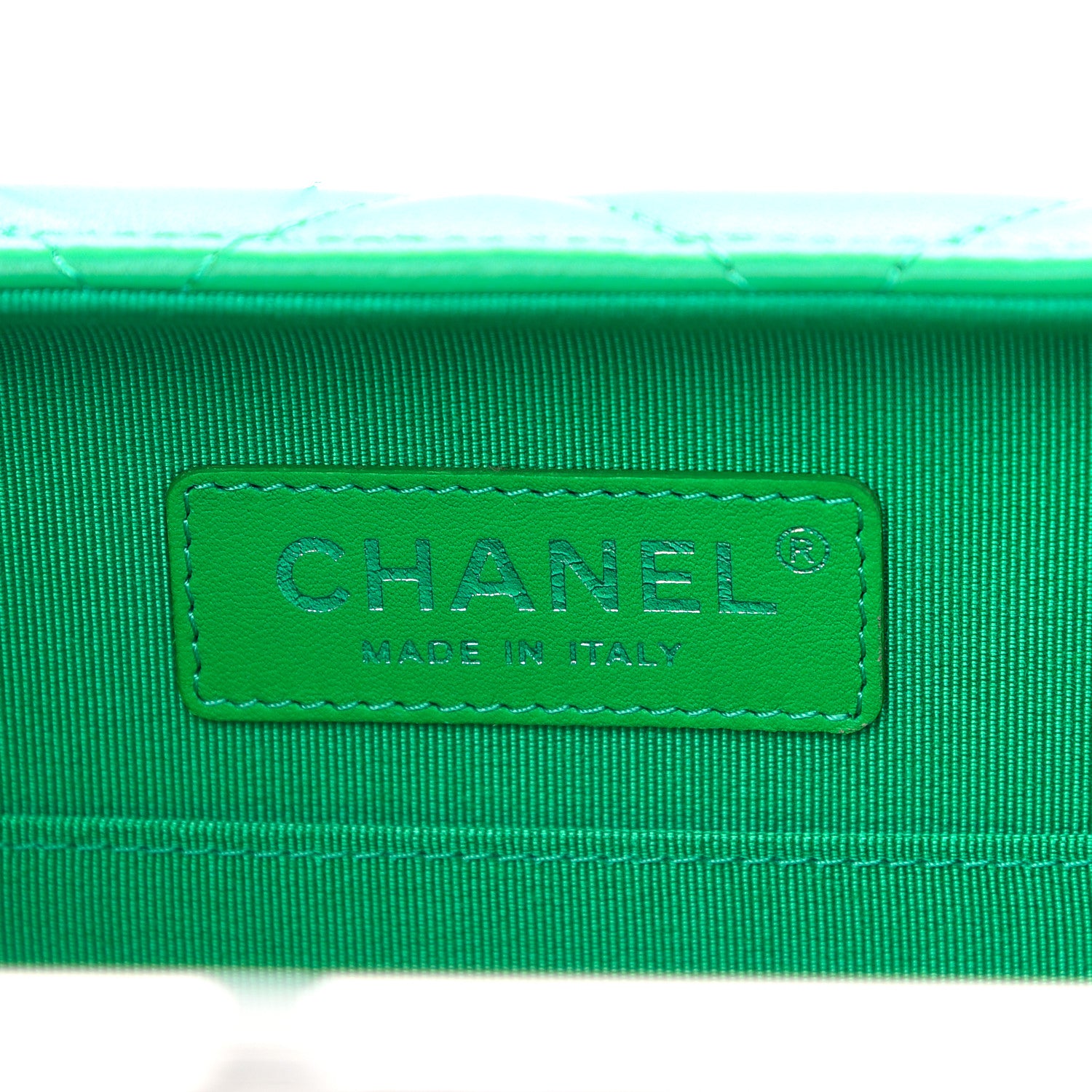 Chanel Quilted Lambskin Metal Bar Clutch Bag Green 6 of 9