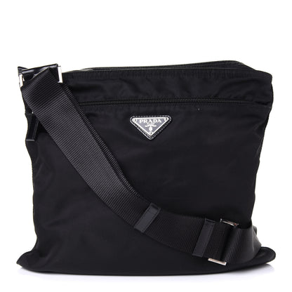 Prada Nylon Vela Flat Messenger Bag Black 1 of 4
