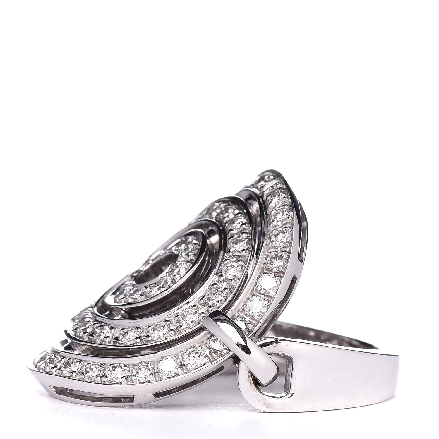 Bulgari 18K White Gold Diamond Astrale Cerchi Ring 51 5.75 3 of 6