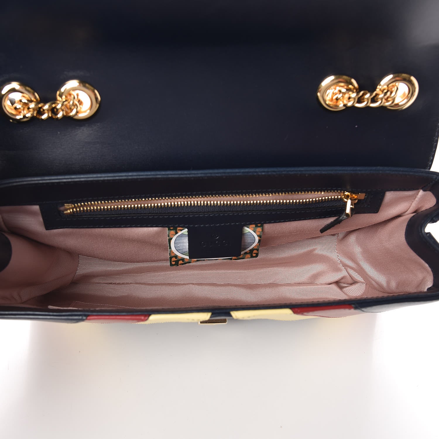 Gucci Vitello Palmellato Lux Crystal Medium Rajah Shoulder Bag Blue Romantic Cerise Butter Multicolor 5 of 10