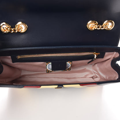 Gucci Vitello Palmellato Lux Crystal Medium Rajah Shoulder Bag Blue Romantic Cerise Butter Multicolor 5 of 10