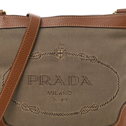 Prada Jacquard Logo Small Flat Messenger Bag Corda Brandy 8 of 15