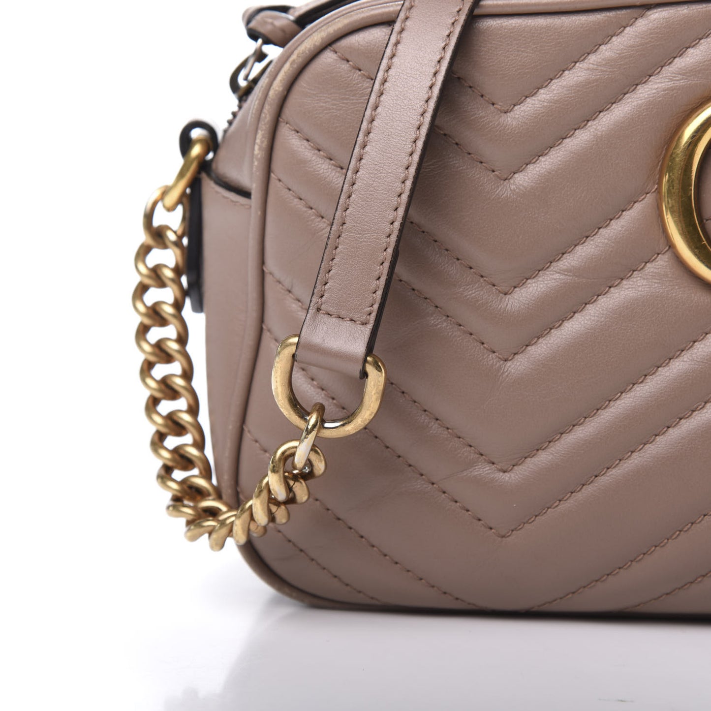 Calfskin Matelasse Small GG Marmont Chain Shoulder Bag Porcelain Rose