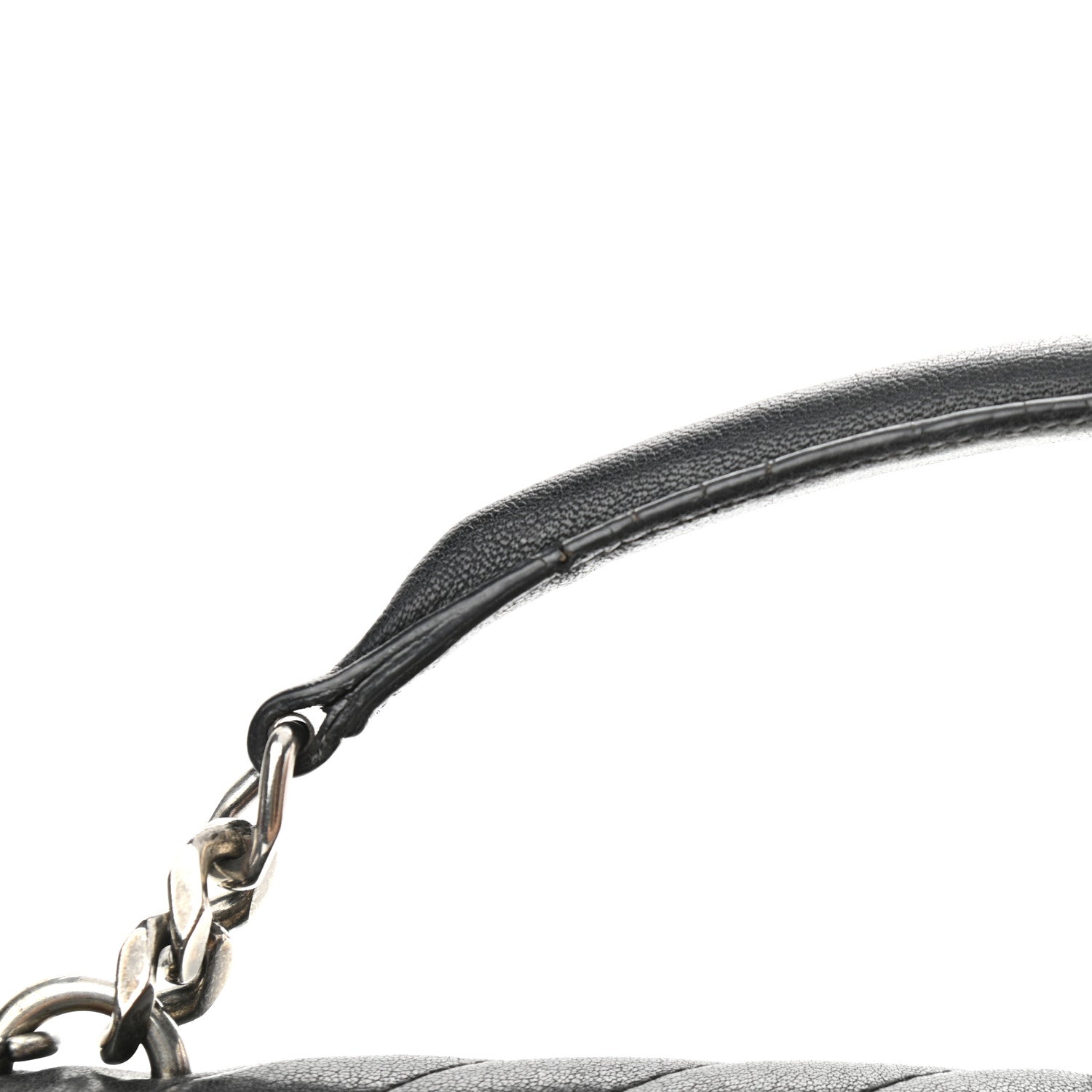 Saint Laurent Sheepskin Matelasse Chevron Monogram Large College Satchel Black 16 of 17