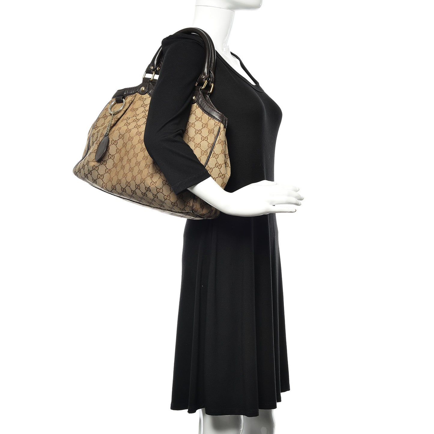 Monogram Medium Sukey Tote Beige Ebony Black