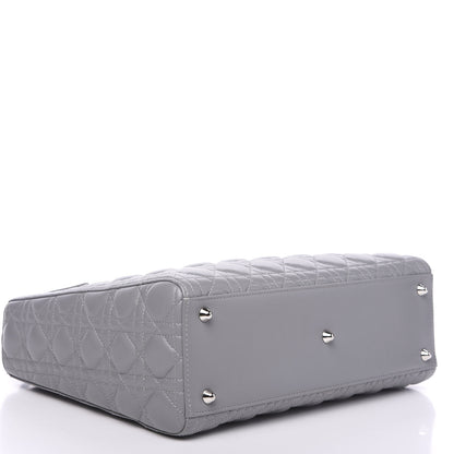Christian Dior Lambskin Cannage Large Lady Dior Grey 3 of 8