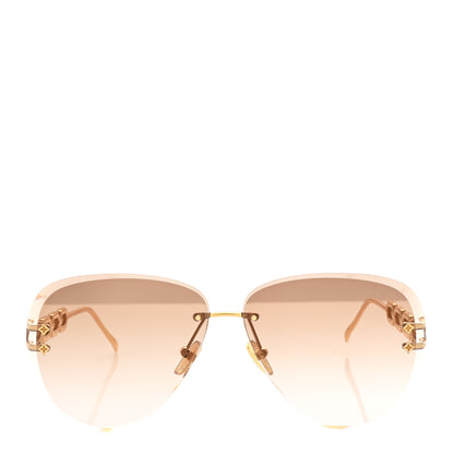 Louis Vuitton Metal Rimless LV Jewel Aviator Sunglasses Z1854U Gradient Brown 2 of 7