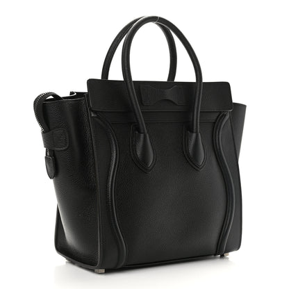 Celine Drummed Calfskin Micro Luggage Black 3 of 12