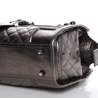 Burberry Metallic Calfskin Quilted Mini Manor Tote Pewter 11 of 11
