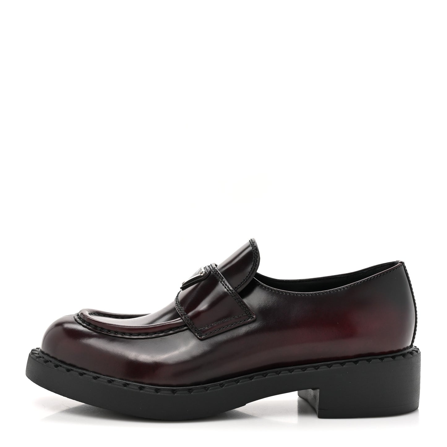 Spazzolato Metal Triangle Logo 50mm Loafers 39.5 Cordovan