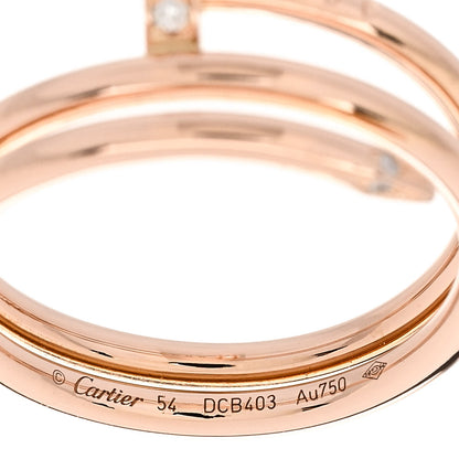 Cartier 18K Pink Gold Diamond Double Juste Un Clou Ring 54 6.75 4 of 5