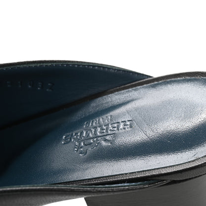 Hermes Goatskin Paradis Mules 40 Black 10 of 11