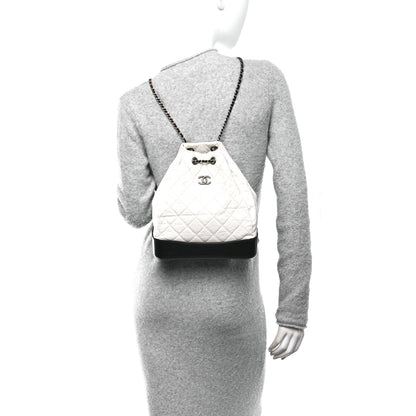 Chanel Aged Calfskin Quilted Gabrielle Backpack Black White 2 of 10