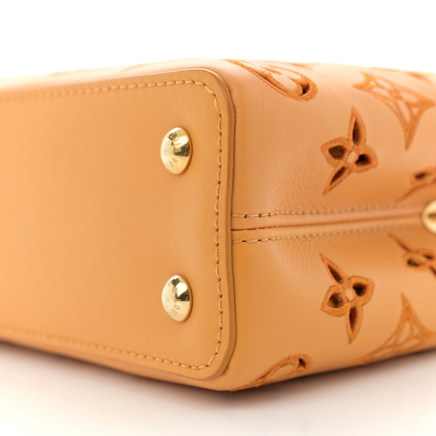 Calfskin LV Broderie Anglaise Mini Capucines Saffron