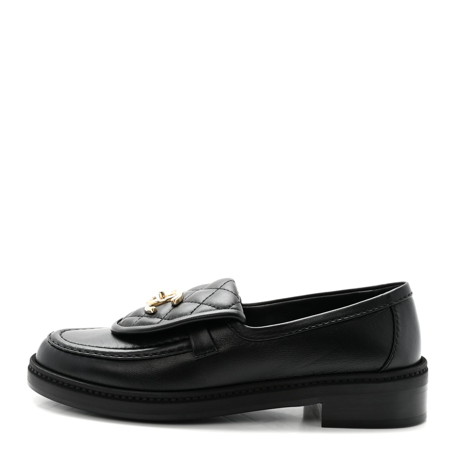 Lambskin Quilted CC Turnlock Loafers 36 Black