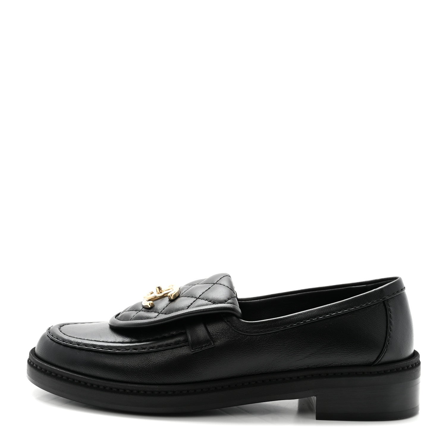 Chanel Lambskin Quilted CC Turnlock Loafers 36 Black 1 of 10