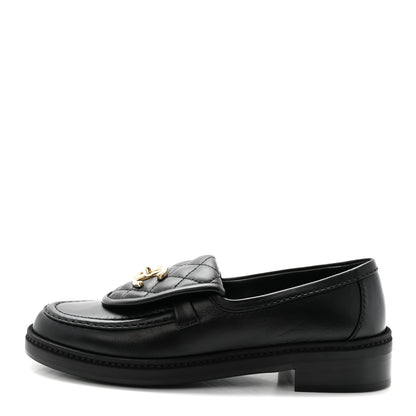 Chanel Lambskin Quilted CC Turnlock Loafers 36 Black 1 of 10