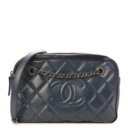 Chanel Calfskin Quilted Small Ballerine Camera Case Dark Blue 1 of 8