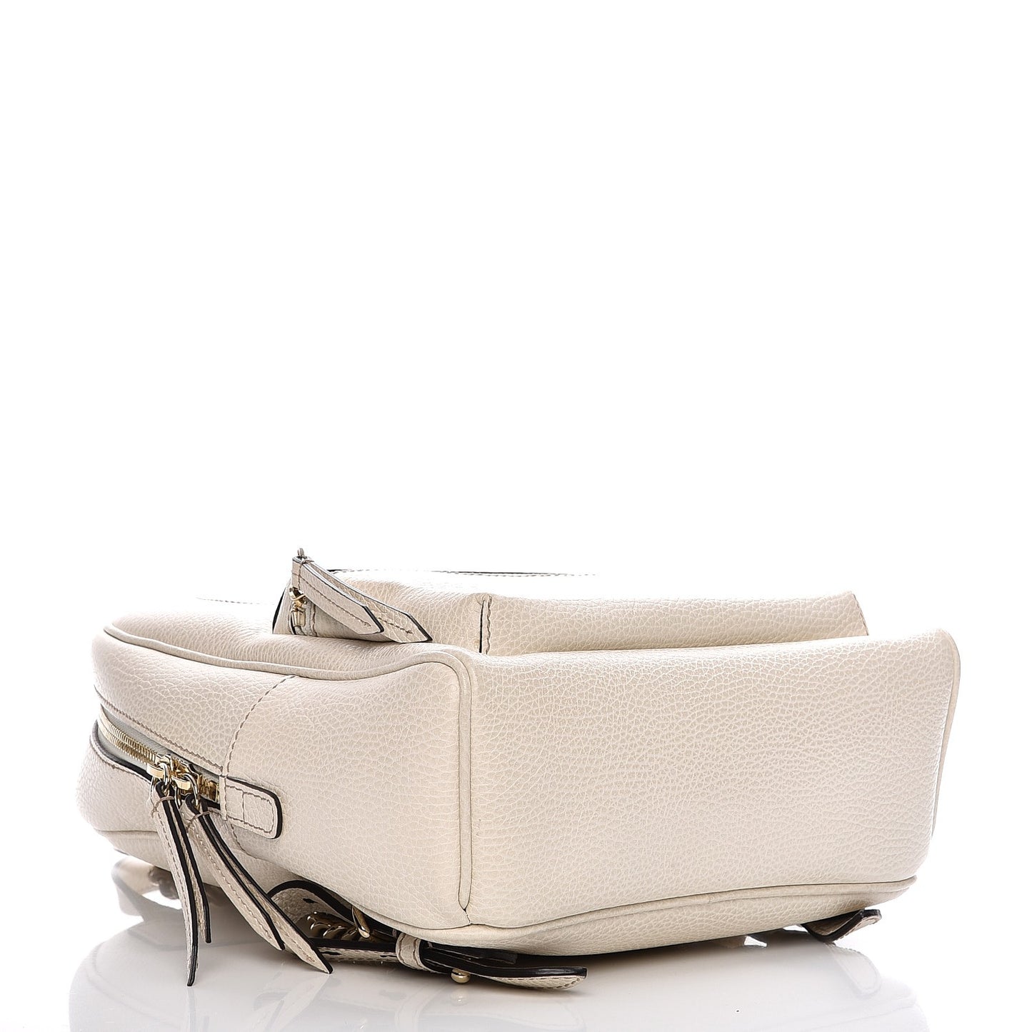 Pebbled Calfskin Soho Chain Backpack Off White