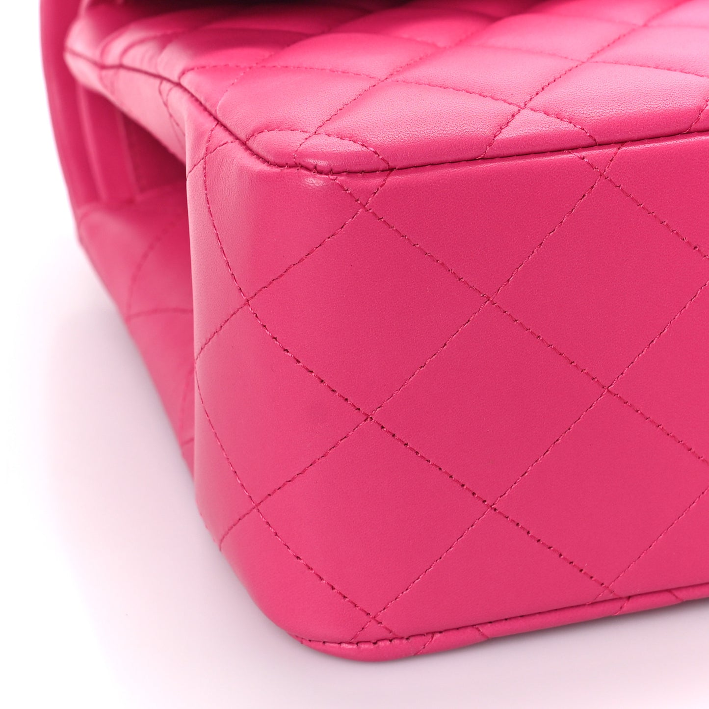 Lambskin Quilted Jumbo Double Flap Dark Pink