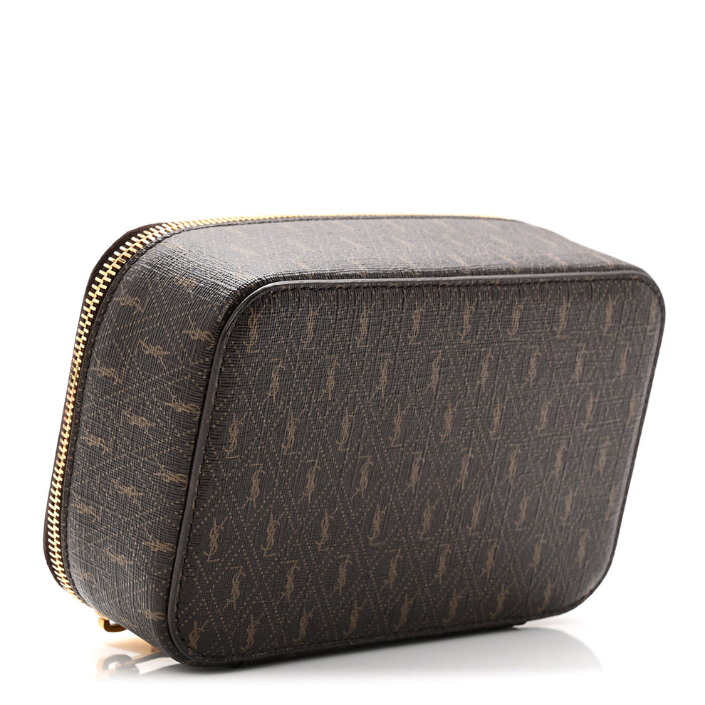 Saint Laurent Canvas Le Monogramme Small Jewelry Case Chestnut 1874797 ...