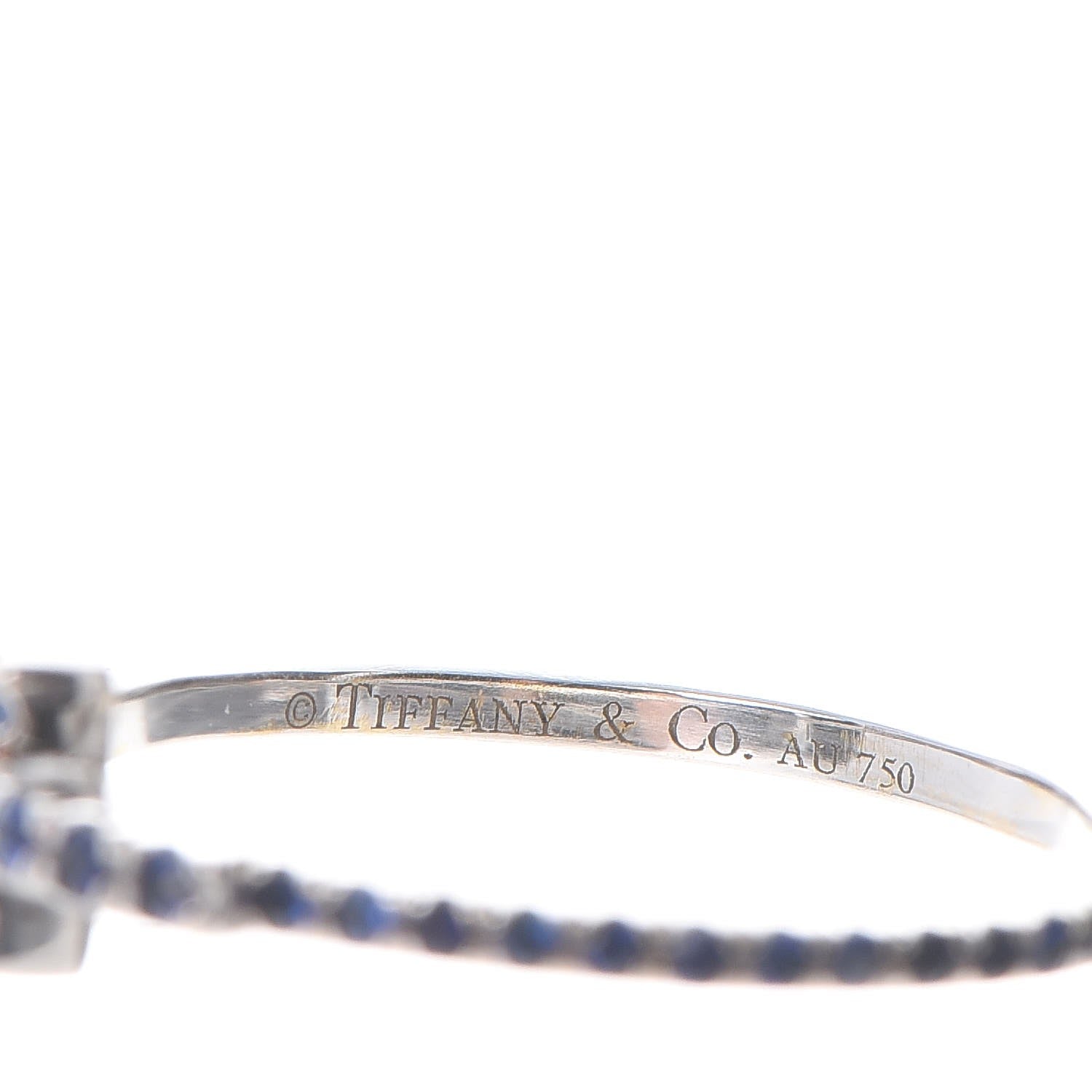 Tiffany 18K White Gold Blue Sapphire Tiffany T Wire Band Ring 4 of 4